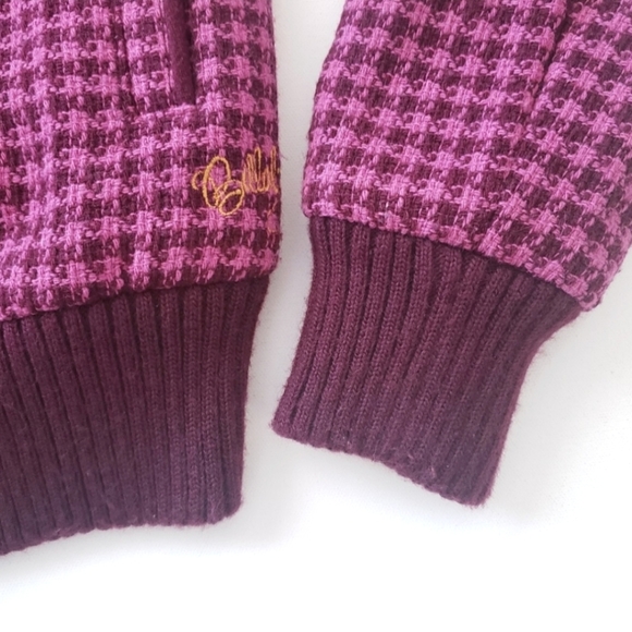 Billabong Lumber Jane Pink Plaid Tartan Wool Houndstooth Bomber Jacket Coat - Picture 12 of 16